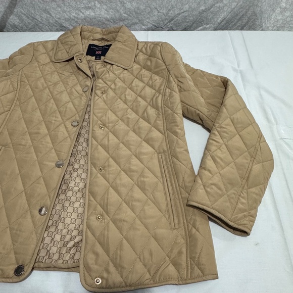 brown london fog jacket button down pocket bothsides size small - Picture 14 of 15